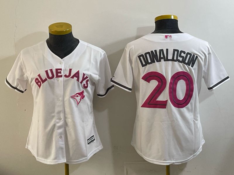 Women 2025 Nike Toronto Blue Jays #20 Donaldson White Game MLB Jersey 01->women mlb jersey->Women Jersey